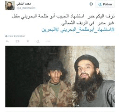 Eliminado un terrorista bahreiní que combatía en Siria